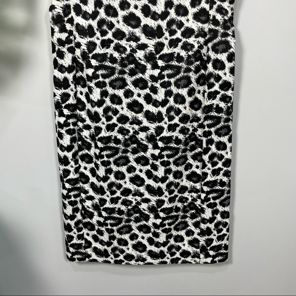 NATORI snow leopard print midi dress Sz 12 - Picture 4 of 15